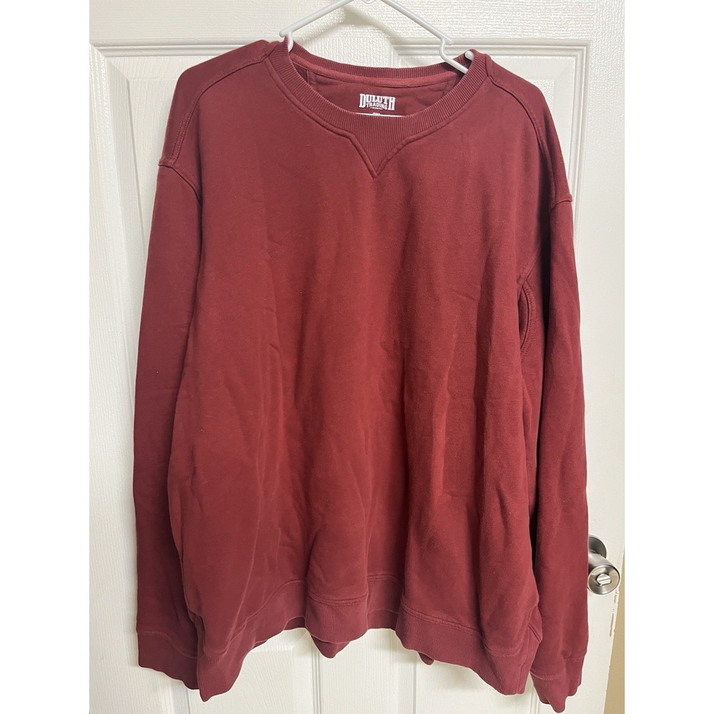 Duluth Trading Co Crewneck Sweatshirt Mens 2XL Red Heavyweight Workwear Pullover